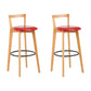 Scandinavian Wood Counter Stool Kitchen Furniture in Matte Finish Red 2 Piece Set Clearhalo 'Bar Furniture' 'Bar Stools' 'bar_stools' 'furn' 'furn_bar_stools' 'Furniture' 'Kitchen & Dining Furniture' 5946993