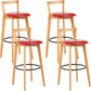 Scandinavian Wood Counter Stool Kitchen Furniture in Matte Finish Red 4 Piece Set Clearhalo 'Bar Furniture' 'Bar Stools' 'bar_stools' 'furn' 'furn_bar_stools' 'Furniture' 'Kitchen & Dining Furniture' 5946994
