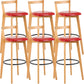 Scandinavian Wood Counter Stool Kitchen Furniture in Matte Finish Red 6 Piece Set Clearhalo 'Bar Furniture' 'Bar Stools' 'bar_stools' 'furn' 'furn_bar_stools' 'Furniture' 'Kitchen & Dining Furniture' 5946995