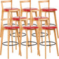 Scandinavian Wood Counter Stool Kitchen Furniture in Matte Finish Red 8 Piece Set Clearhalo 'Bar Furniture' 'Bar Stools' 'bar_stools' 'furn' 'furn_bar_stools' 'Furniture' 'Kitchen & Dining Furniture' 5946996