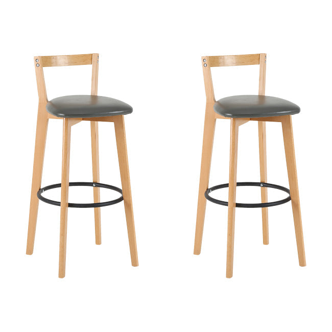 Scandinavian Wood Counter Stool Kitchen Furniture in Matte Finish Grey 2 Piece Set Clearhalo 'Bar Furniture' 'Bar Stools' 'bar_stools' 'furn' 'furn_bar_stools' 'Furniture' 'Kitchen & Dining Furniture' 5946998