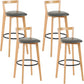 Scandinavian Wood Counter Stool Kitchen Furniture in Matte Finish Grey 4 Piece Set Clearhalo 'Bar Furniture' 'Bar Stools' 'bar_stools' 'furn' 'furn_bar_stools' 'Furniture' 'Kitchen & Dining Furniture' 5946999