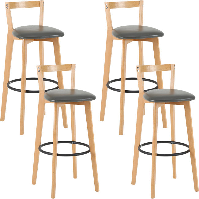 Scandinavian Wood Counter Stool Kitchen Furniture in Matte Finish Grey 4 Piece Set Clearhalo 'Bar Furniture' 'Bar Stools' 'bar_stools' 'furn' 'furn_bar_stools' 'Furniture' 'Kitchen & Dining Furniture' 5946999