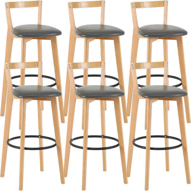Scandinavian Wood Counter Stool Kitchen Furniture in Matte Finish Grey 6 Piece Set Clearhalo 'Bar Furniture' 'Bar Stools' 'bar_stools' 'furn' 'furn_bar_stools' 'Furniture' 'Kitchen & Dining Furniture' 5947000