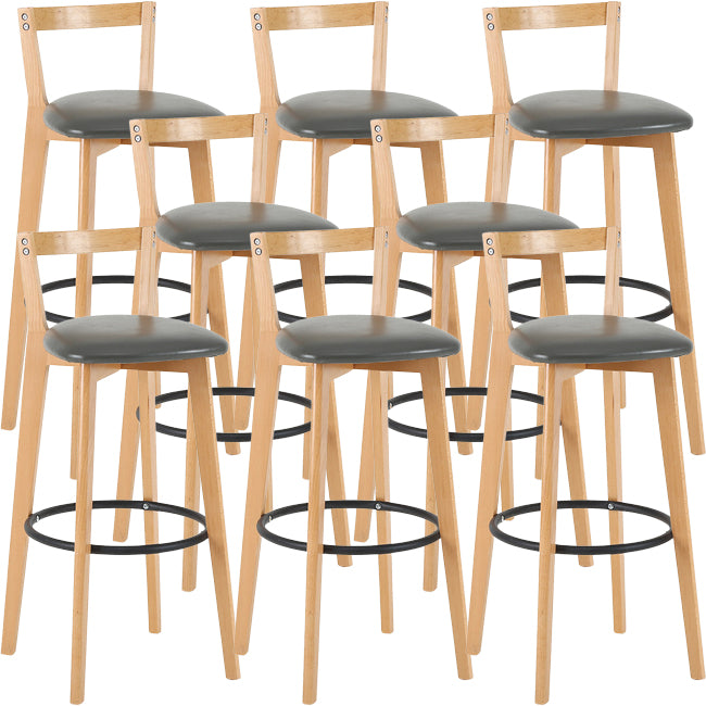 Scandinavian Wood Counter Stool Kitchen Furniture in Matte Finish Grey 8 Piece Set Clearhalo 'Bar Furniture' 'Bar Stools' 'bar_stools' 'furn' 'furn_bar_stools' 'Furniture' 'Kitchen & Dining Furniture' 5947001