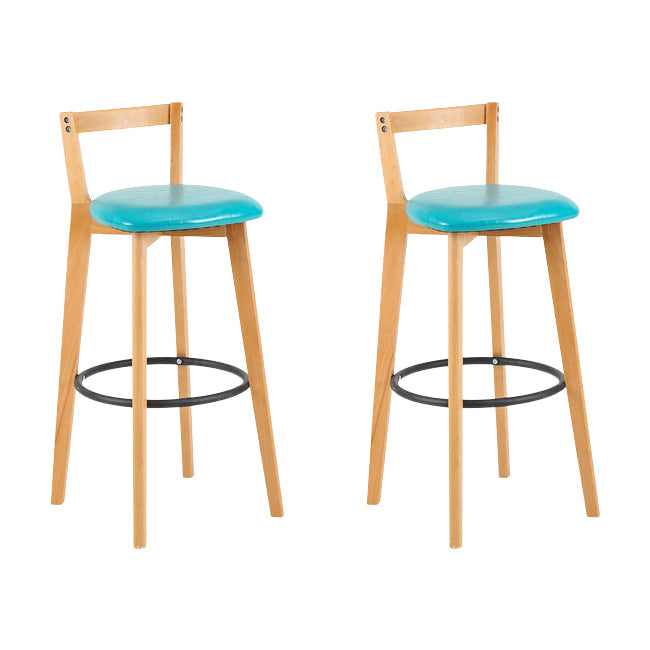 Scandinavian Wood Counter Stool Kitchen Furniture in Matte Finish Light Blue 2 Piece Set Clearhalo 'Bar Furniture' 'Bar Stools' 'bar_stools' 'furn' 'furn_bar_stools' 'Furniture' 'Kitchen & Dining Furniture' 5947003