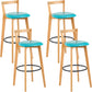 Scandinavian Wood Counter Stool Kitchen Furniture in Matte Finish Light Blue 4 Piece Set Clearhalo 'Bar Furniture' 'Bar Stools' 'bar_stools' 'furn' 'furn_bar_stools' 'Furniture' 'Kitchen & Dining Furniture' 5947004
