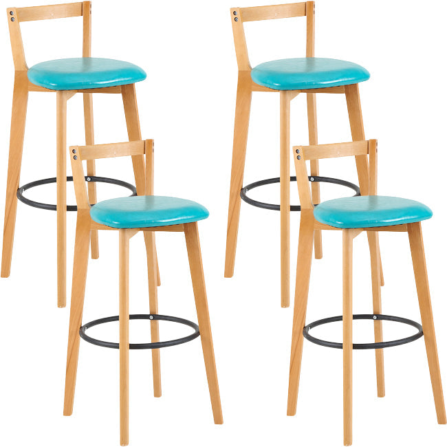 Scandinavian Wood Counter Stool Kitchen Furniture in Matte Finish Light Blue 4 Piece Set Clearhalo 'Bar Furniture' 'Bar Stools' 'bar_stools' 'furn' 'furn_bar_stools' 'Furniture' 'Kitchen & Dining Furniture' 5947004