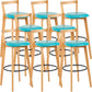Scandinavian Wood Counter Stool Kitchen Furniture in Matte Finish Light Blue 8 Piece Set Clearhalo 'Bar Furniture' 'Bar Stools' 'bar_stools' 'furn' 'furn_bar_stools' 'Furniture' 'Kitchen & Dining Furniture' 5947006