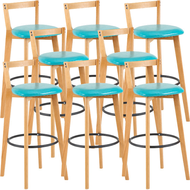 Scandinavian Wood Counter Stool Kitchen Furniture in Matte Finish Light Blue 8 Piece Set Clearhalo 'Bar Furniture' 'Bar Stools' 'bar_stools' 'furn' 'furn_bar_stools' 'Furniture' 'Kitchen & Dining Furniture' 5947006