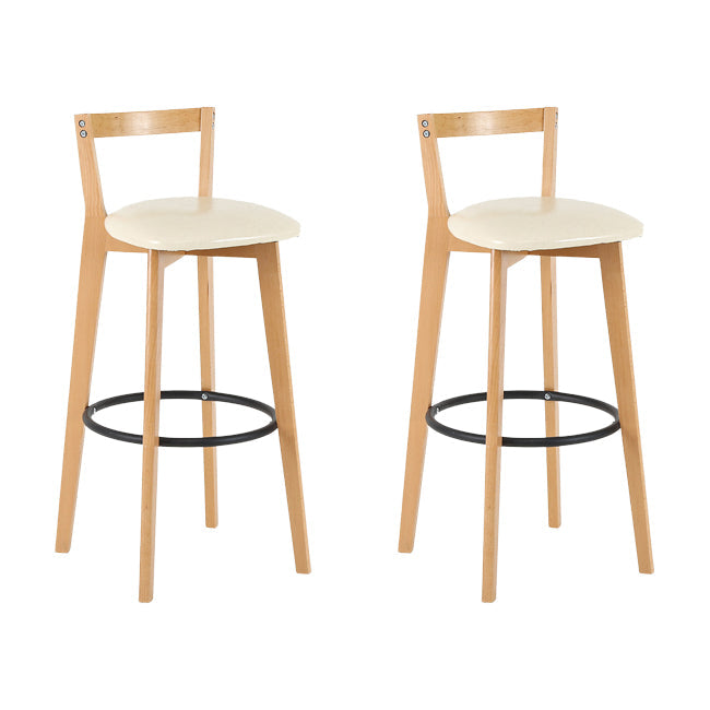 Scandinavian Wood Counter Stool Kitchen Furniture in Matte Finish Off-White 2 Piece Set Clearhalo 'Bar Furniture' 'Bar Stools' 'bar_stools' 'furn' 'furn_bar_stools' 'Furniture' 'Kitchen & Dining Furniture' 5947008