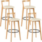 Scandinavian Wood Counter Stool Kitchen Furniture in Matte Finish Off-White 4 Piece Set Clearhalo 'Bar Furniture' 'Bar Stools' 'bar_stools' 'furn' 'furn_bar_stools' 'Furniture' 'Kitchen & Dining Furniture' 5947009