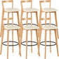 Scandinavian Wood Counter Stool Kitchen Furniture in Matte Finish Off-White 6 Piece Set Clearhalo 'Bar Furniture' 'Bar Stools' 'bar_stools' 'furn' 'furn_bar_stools' 'Furniture' 'Kitchen & Dining Furniture' 5947010