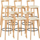 Scandinavian Wood Counter Stool Kitchen Furniture in Matte Finish Off-White 8 Piece Set Clearhalo 'Bar Furniture' 'Bar Stools' 'bar_stools' 'furn' 'furn_bar_stools' 'Furniture' 'Kitchen & Dining Furniture' 5947011