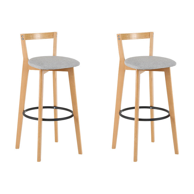 Scandinavian Wood Counter Stool Kitchen Furniture in Matte Finish Light Gray 2 Piece Set Clearhalo 'Bar Furniture' 'Bar Stools' 'bar_stools' 'furn' 'furn_bar_stools' 'Furniture' 'Kitchen & Dining Furniture' 5947013