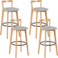 Scandinavian Wood Counter Stool Kitchen Furniture in Matte Finish Light Gray 4 Piece Set Clearhalo 'Bar Furniture' 'Bar Stools' 'bar_stools' 'furn' 'furn_bar_stools' 'Furniture' 'Kitchen & Dining Furniture' 5947014