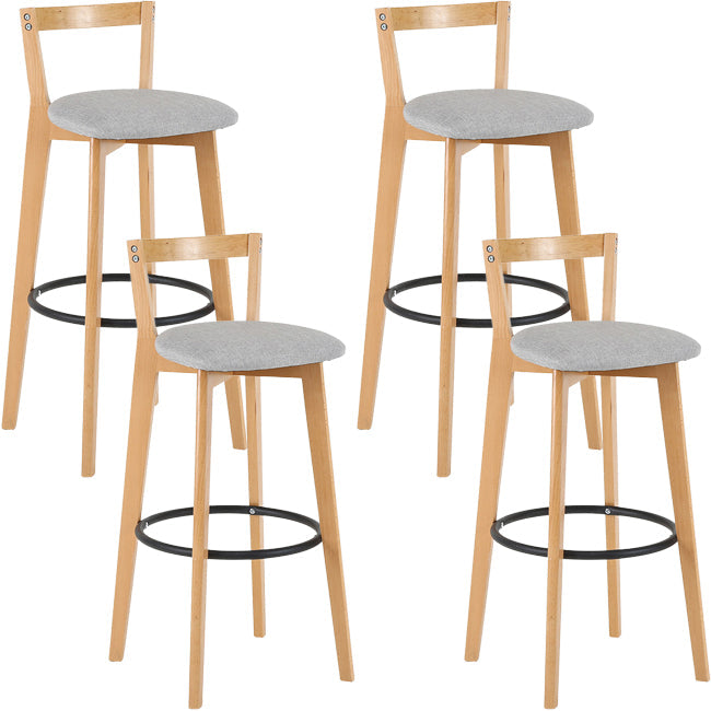 Scandinavian Wood Counter Stool Kitchen Furniture in Matte Finish Light Gray 4 Piece Set Clearhalo 'Bar Furniture' 'Bar Stools' 'bar_stools' 'furn' 'furn_bar_stools' 'Furniture' 'Kitchen & Dining Furniture' 5947014