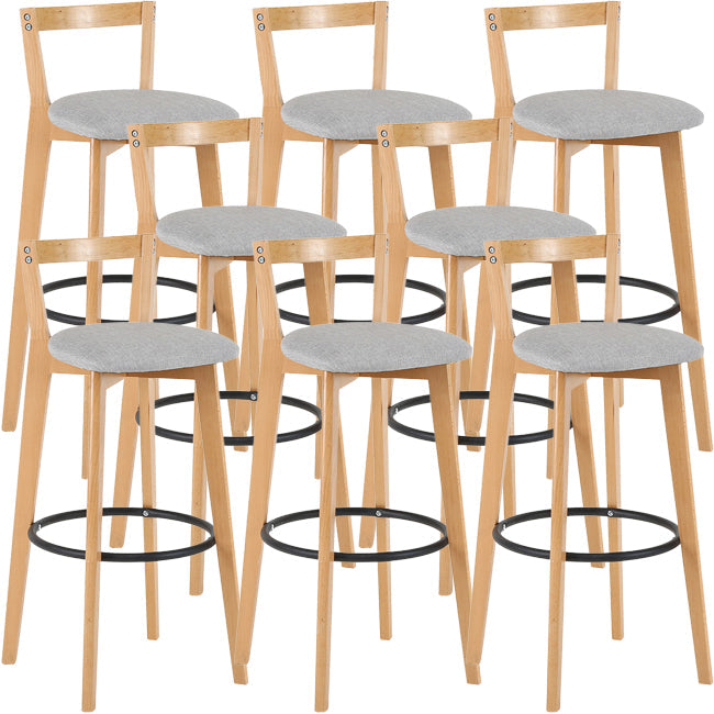 Scandinavian Wood Counter Stool Kitchen Furniture in Matte Finish Light Gray 8 Piece Set Clearhalo 'Bar Furniture' 'Bar Stools' 'bar_stools' 'furn' 'furn_bar_stools' 'Furniture' 'Kitchen & Dining Furniture' 5947016
