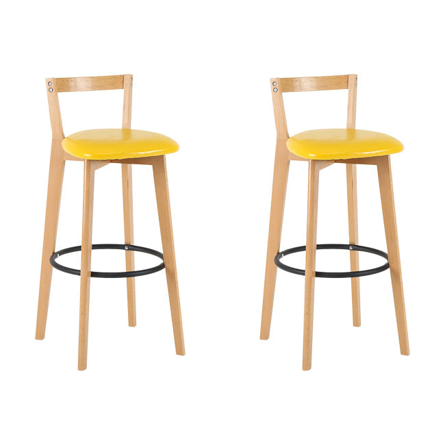 Scandinavian Wood Counter Stool Kitchen Furniture in Matte Finish Yellow 2 Piece Set Clearhalo 'Bar Furniture' 'Bar Stools' 'bar_stools' 'furn' 'furn_bar_stools' 'Furniture' 'Kitchen & Dining Furniture' 5947018