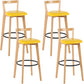 Scandinavian Wood Counter Stool Kitchen Furniture in Matte Finish Yellow 4 Piece Set Clearhalo 'Bar Furniture' 'Bar Stools' 'bar_stools' 'furn' 'furn_bar_stools' 'Furniture' 'Kitchen & Dining Furniture' 5947019