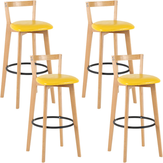Scandinavian Wood Counter Stool Kitchen Furniture in Matte Finish Yellow 4 Piece Set Clearhalo 'Bar Furniture' 'Bar Stools' 'bar_stools' 'furn' 'furn_bar_stools' 'Furniture' 'Kitchen & Dining Furniture' 5947019