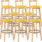 Scandinavian Wood Counter Stool Kitchen Furniture in Matte Finish Yellow 8 Piece Set Clearhalo 'Bar Furniture' 'Bar Stools' 'bar_stools' 'furn' 'furn_bar_stools' 'Furniture' 'Kitchen & Dining Furniture' 5947021