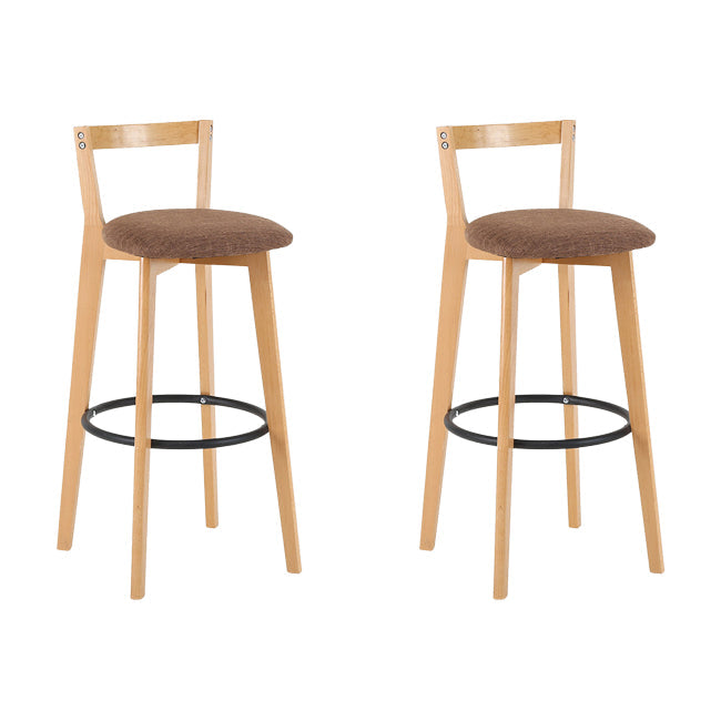 Scandinavian Wood Counter Stool Kitchen Furniture in Matte Finish Coffee 2 Piece Set Clearhalo 'Bar Furniture' 'Bar Stools' 'bar_stools' 'furn' 'furn_bar_stools' 'Furniture' 'Kitchen & Dining Furniture' 5947023