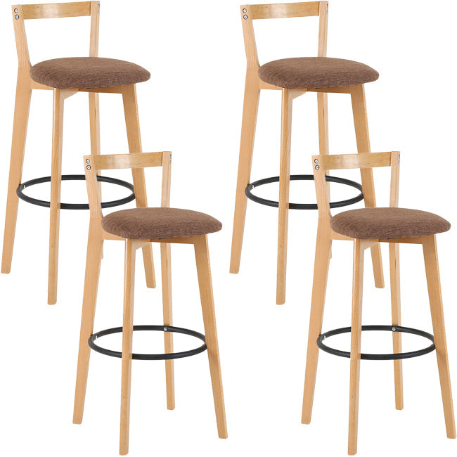 Scandinavian Wood Counter Stool Kitchen Furniture in Matte Finish Coffee 4 Piece Set Clearhalo 'Bar Furniture' 'Bar Stools' 'bar_stools' 'furn' 'furn_bar_stools' 'Furniture' 'Kitchen & Dining Furniture' 5947024