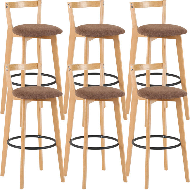 Scandinavian Wood Counter Stool Kitchen Furniture in Matte Finish Coffee 6 Piece Set Clearhalo 'Bar Furniture' 'Bar Stools' 'bar_stools' 'furn' 'furn_bar_stools' 'Furniture' 'Kitchen & Dining Furniture' 5947025