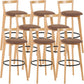 Scandinavian Wood Counter Stool Kitchen Furniture in Matte Finish Coffee 8 Piece Set Clearhalo 'Bar Furniture' 'Bar Stools' 'bar_stools' 'furn' 'furn_bar_stools' 'Furniture' 'Kitchen & Dining Furniture' 5947026