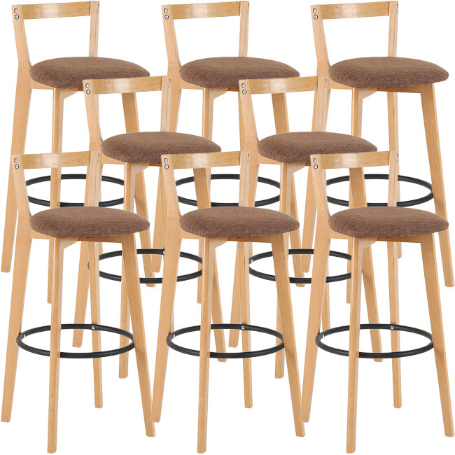 Scandinavian Wood Counter Stool Kitchen Furniture in Matte Finish Coffee 8 Piece Set Clearhalo 'Bar Furniture' 'Bar Stools' 'bar_stools' 'furn' 'furn_bar_stools' 'Furniture' 'Kitchen & Dining Furniture' 5947026