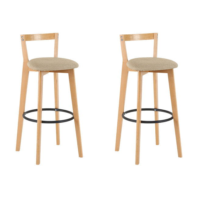 Scandinavian Wood Counter Stool Kitchen Furniture in Matte Finish Khaki 2 Piece Set Clearhalo 'Bar Furniture' 'Bar Stools' 'bar_stools' 'furn' 'furn_bar_stools' 'Furniture' 'Kitchen & Dining Furniture' 5947028