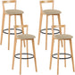 Scandinavian Wood Counter Stool Kitchen Furniture in Matte Finish Khaki 4 Piece Set Clearhalo 'Bar Furniture' 'Bar Stools' 'bar_stools' 'furn' 'furn_bar_stools' 'Furniture' 'Kitchen & Dining Furniture' 5947029