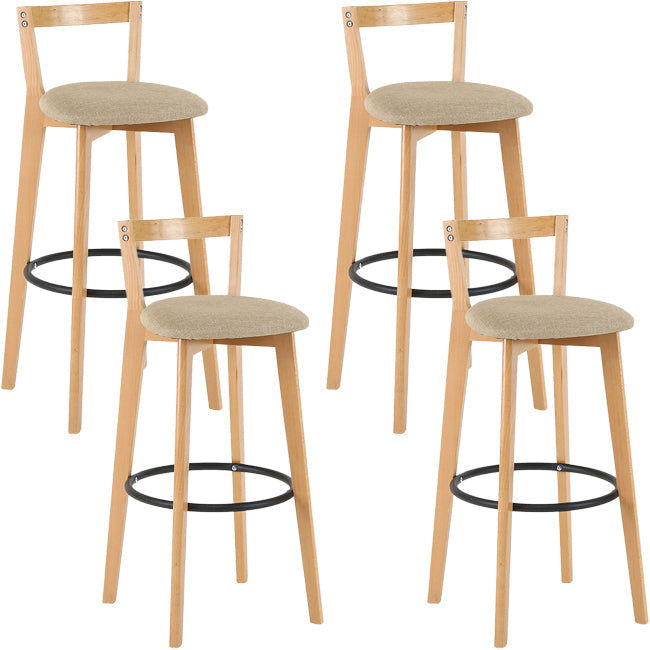 Scandinavian Wood Counter Stool Kitchen Furniture in Matte Finish Khaki 4 Piece Set Clearhalo 'Bar Furniture' 'Bar Stools' 'bar_stools' 'furn' 'furn_bar_stools' 'Furniture' 'Kitchen & Dining Furniture' 5947029