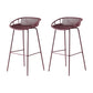 Industrial Metal Stool Metal Low Back Counter Stool in Matte Finish for Kitchen Red 2 Piece Set Clearhalo 'Bar Furniture' 'Bar Stools' 'bar_stools' 'furn' 'furn_bar_stools' 'Furniture' 'Kitchen & Dining Furniture' 5947069
