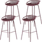 Industrial Metal Stool Metal Low Back Counter Stool in Matte Finish for Kitchen Red 4 Piece Set Clearhalo 'Bar Furniture' 'Bar Stools' 'bar_stools' 'furn' 'furn_bar_stools' 'Furniture' 'Kitchen & Dining Furniture' 5947070