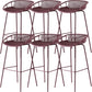 Industrial Metal Stool Metal Low Back Counter Stool in Matte Finish for Kitchen Red 6 Piece Set Clearhalo 'Bar Furniture' 'Bar Stools' 'bar_stools' 'furn' 'furn_bar_stools' 'Furniture' 'Kitchen & Dining Furniture' 5947071