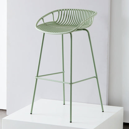 Industrial Metal Stool Metal Low Back Counter Stool in Matte Finish for Kitchen Green 1 Piece Clearhalo 'Bar Furniture' 'Bar Stools' 'bar_stools' 'furn' 'furn_bar_stools' 'Furniture' 'Kitchen & Dining Furniture' 5947073