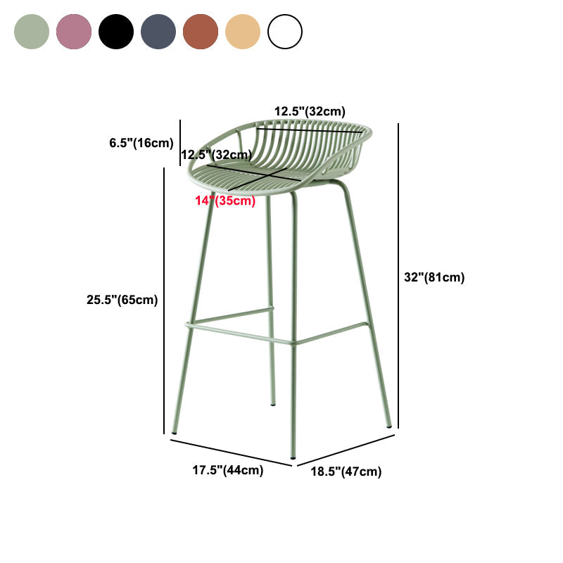 Industrial Metal Stool Metal Low Back Counter Stool in Matte Finish for Kitchen Clearhalo 'Bar Furniture' 'Bar Stools' 'bar_stools' 'furn' 'furn_bar_stools' 'Furniture' 'Kitchen & Dining Furniture' 5947083