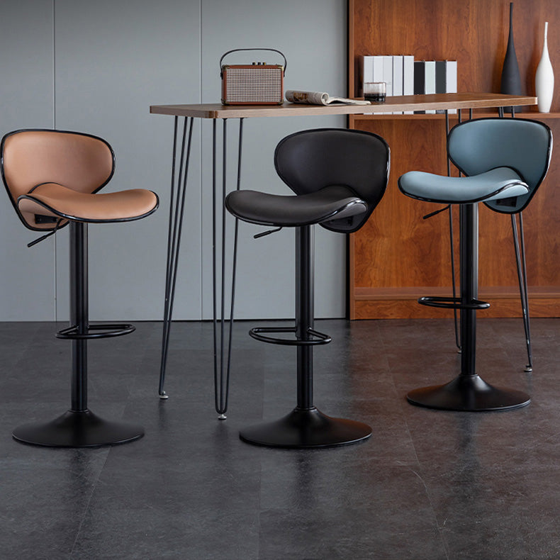Scandinavian Metal Stool Fabric Upholstered Round Seat Counter Stool in Matte Finish Clearhalo 'Bar Furniture' 'Bar Stools' 'bar_stools' 'furn' 'furn_bar_stools' 'Furniture' 'Kitchen & Dining Furniture' 5947085