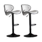 Scandinavian Metal Stool Fabric Upholstered Round Seat Counter Stool in Matte Finish Gray-White 2 Piece Set Clearhalo 'Bar Furniture' 'Bar Stools' 'bar_stools' 'furn' 'furn_bar_stools' 'Furniture' 'Kitchen & Dining Furniture' 5947086