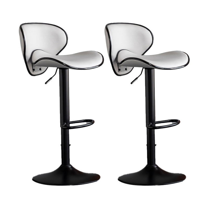 Scandinavian Metal Stool Fabric Upholstered Round Seat Counter Stool in Matte Finish Gray-White 2 Piece Set Clearhalo 'Bar Furniture' 'Bar Stools' 'bar_stools' 'furn' 'furn_bar_stools' 'Furniture' 'Kitchen & Dining Furniture' 5947086