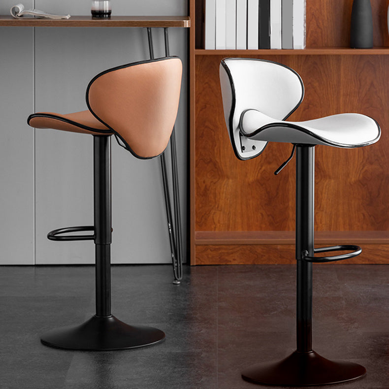 Scandinavian Metal Stool Fabric Upholstered Round Seat Counter Stool in Matte Finish Clearhalo 'Bar Furniture' 'Bar Stools' 'bar_stools' 'furn' 'furn_bar_stools' 'Furniture' 'Kitchen & Dining Furniture' 5947087