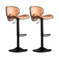 Scandinavian Metal Stool Fabric Upholstered Round Seat Counter Stool in Matte Finish Orange 2 Piece Set Clearhalo 'Bar Furniture' 'Bar Stools' 'bar_stools' 'furn' 'furn_bar_stools' 'Furniture' 'Kitchen & Dining Furniture' 5947097