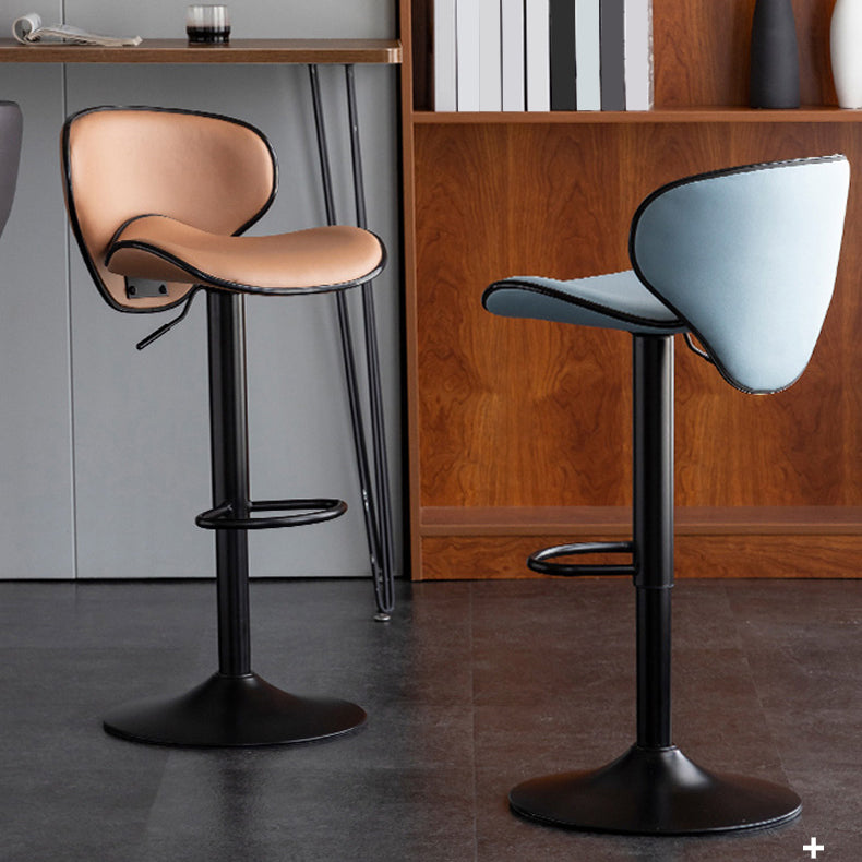 Scandinavian Metal Stool Fabric Upholstered Round Seat Counter Stool in Matte Finish Clearhalo 'Bar Furniture' 'Bar Stools' 'bar_stools' 'furn' 'furn_bar_stools' 'Furniture' 'Kitchen & Dining Furniture' 5947102