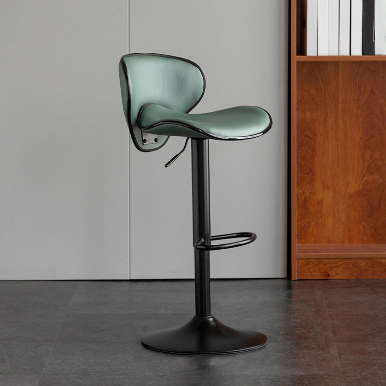 Scandinavian Metal Stool Fabric Upholstered Round Seat Counter Stool in Matte Finish Green 1 Piece Clearhalo 'Bar Furniture' 'Bar Stools' 'bar_stools' 'furn' 'furn_bar_stools' 'Furniture' 'Kitchen & Dining Furniture' 5947105