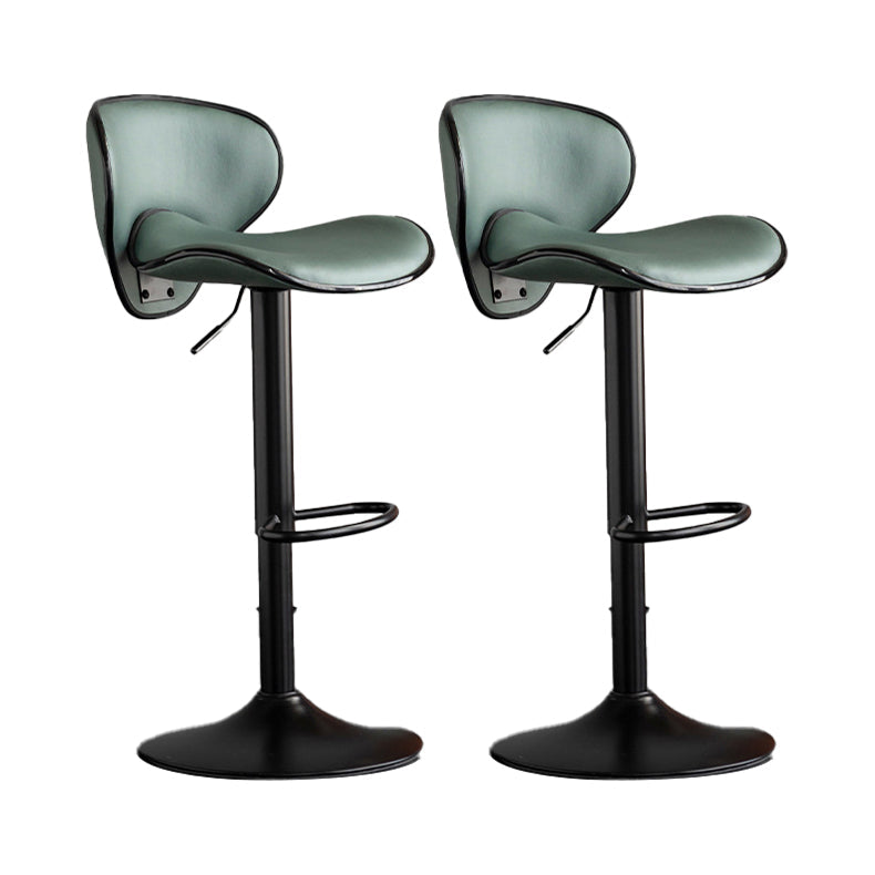 Scandinavian Metal Stool Fabric Upholstered Round Seat Counter Stool in Matte Finish Green 2 Piece Set Clearhalo 'Bar Furniture' 'Bar Stools' 'bar_stools' 'furn' 'furn_bar_stools' 'Furniture' 'Kitchen & Dining Furniture' 5947106