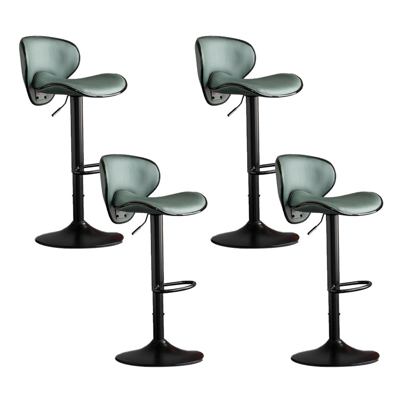 Scandinavian Metal Stool Fabric Upholstered Round Seat Counter Stool in Matte Finish Green 4 Piece Set Clearhalo 'Bar Furniture' 'Bar Stools' 'bar_stools' 'furn' 'furn_bar_stools' 'Furniture' 'Kitchen & Dining Furniture' 5947107