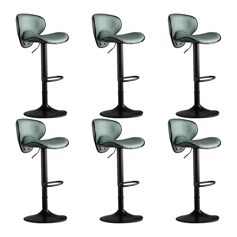 Scandinavian Metal Stool Fabric Upholstered Round Seat Counter Stool in Matte Finish Green 6 Piece Set Clearhalo 'Bar Furniture' 'Bar Stools' 'bar_stools' 'furn' 'furn_bar_stools' 'Furniture' 'Kitchen & Dining Furniture' 5947108