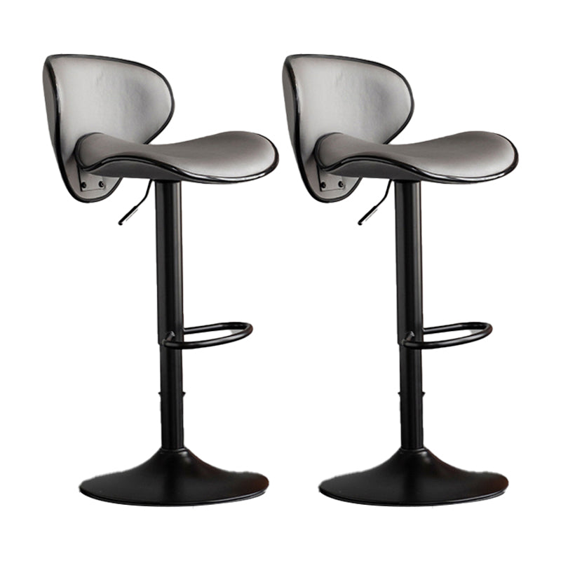 Scandinavian Metal Stool Fabric Upholstered Round Seat Counter Stool in Matte Finish Light Gray 2 Piece Set Clearhalo 'Bar Furniture' 'Bar Stools' 'bar_stools' 'furn' 'furn_bar_stools' 'Furniture' 'Kitchen & Dining Furniture' 5947111